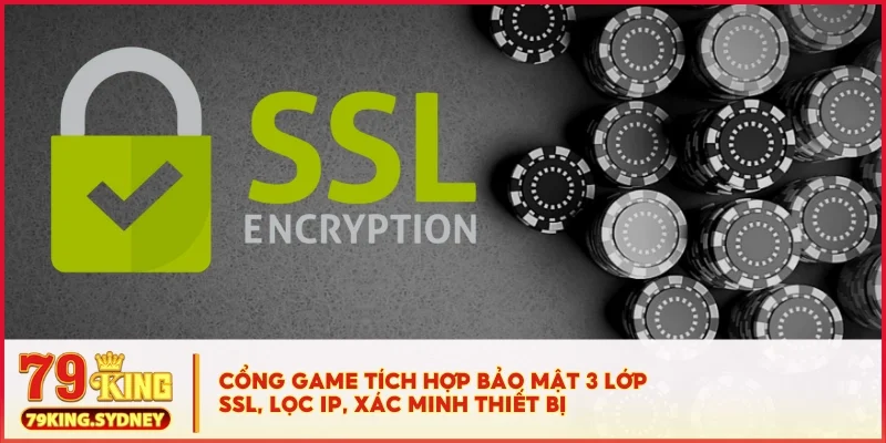 Cổng game tích hợp bảo mật 3 lớp: SSL, lọc IP, xác minh thiết bị