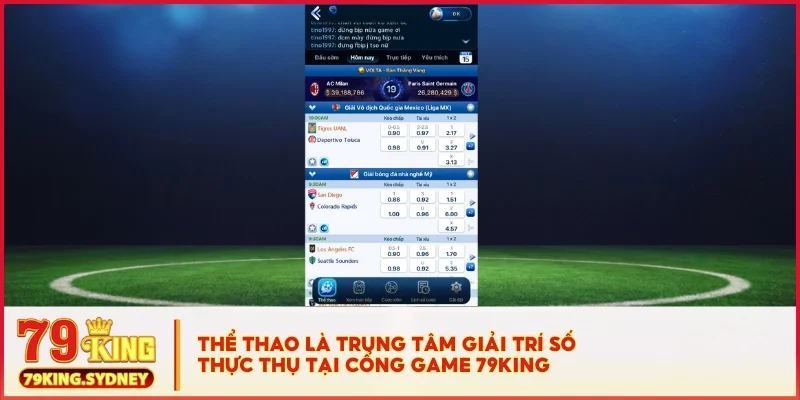 Thể Thao là trung tâm giải trí số thực thụ tại cổng game 79KING 